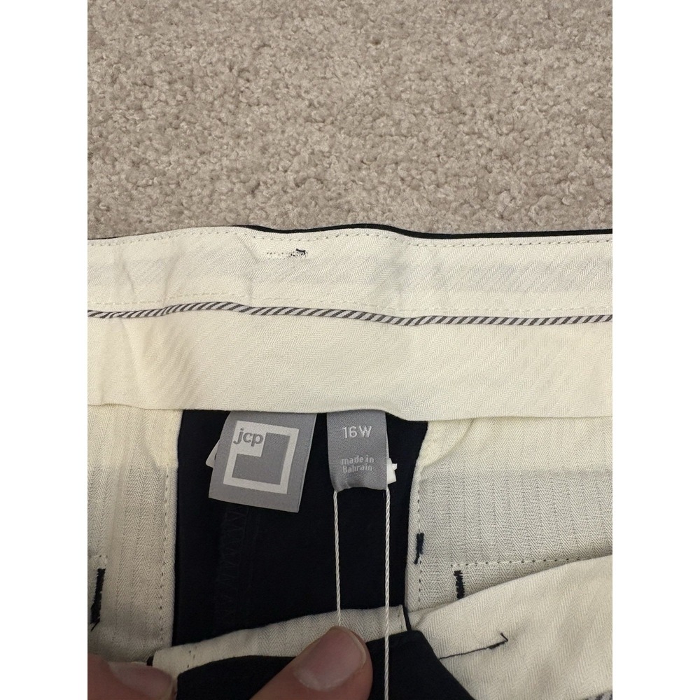 New VTG JC Penny Navy Blue Women's Chino Work Pants Size 16W - Picture 3 of 6